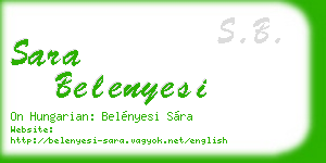 sara belenyesi business card